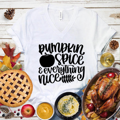 Pumpkin Spice And Everything Nice Version 2 V-Neck - Brooke & Belle