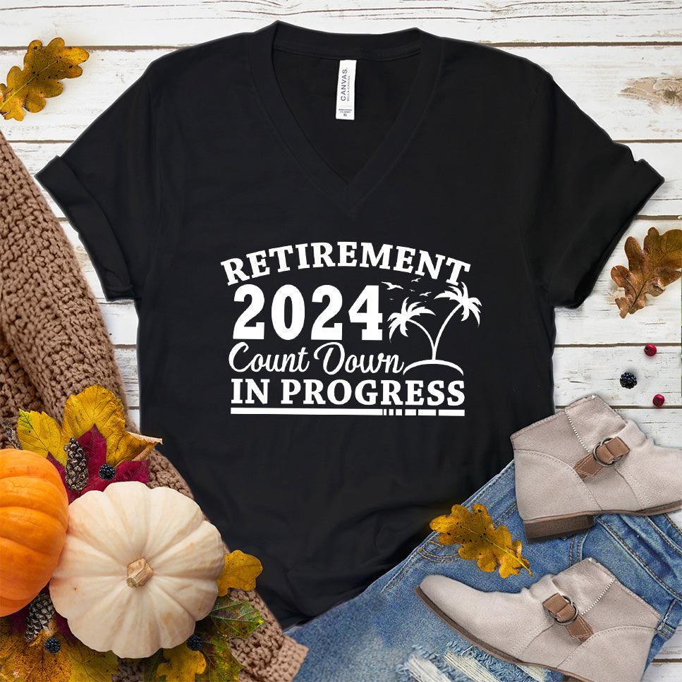 Retirement 2024 Countdown In Progress V-Neck - Brooke & Belle