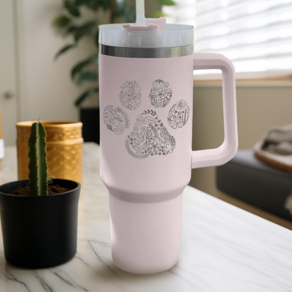 Floral Paw Tumbler