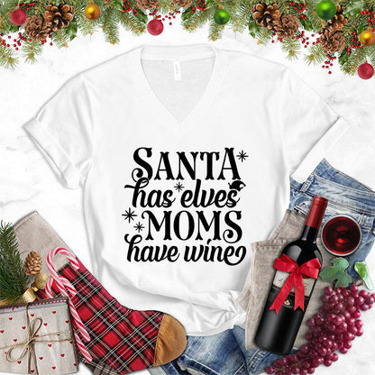 Santa Has Elves Moms Have Wine V-Neck - Brooke & Belle
