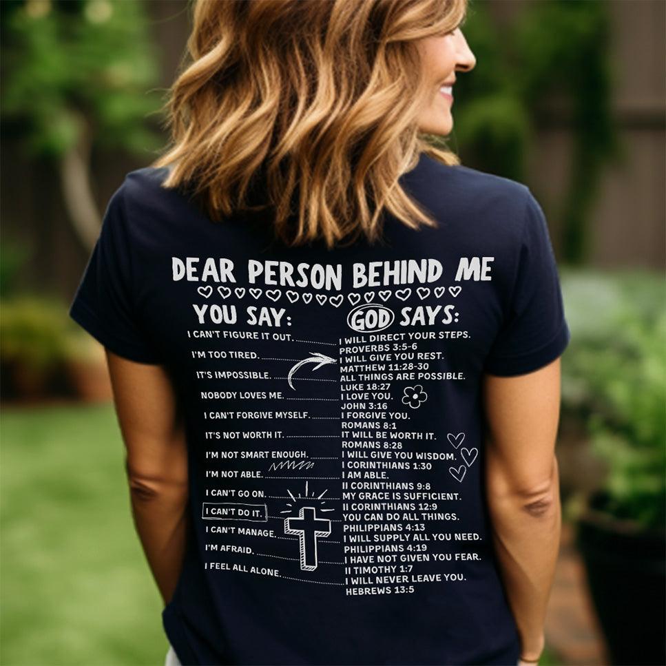You Say, God Says T-Shirt Back Print Edition