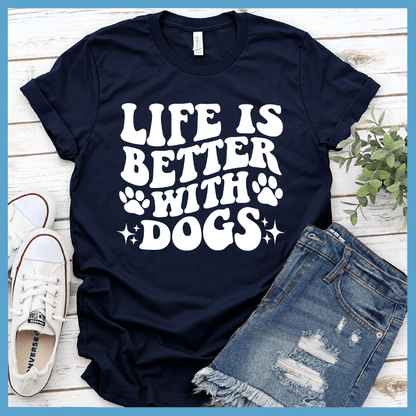 Life Is Better With Dogs Retro T-Shirt