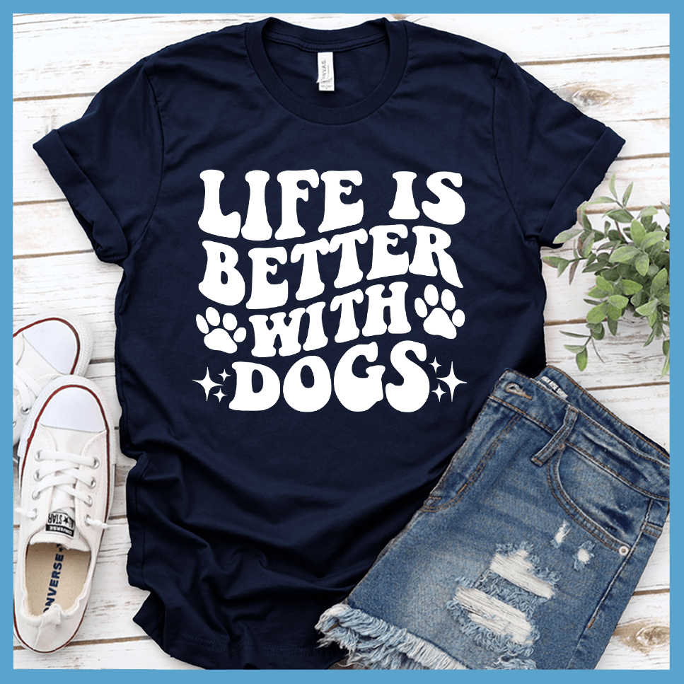 Life Is Better With Dogs Retro T-Shirt - Brooke & Belle