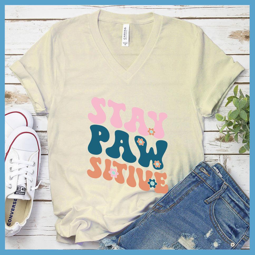 Stay Pawsitive Colored Print Version 3 V-Neck
