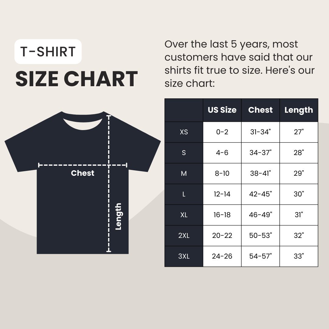 T-Shirt Size Chart