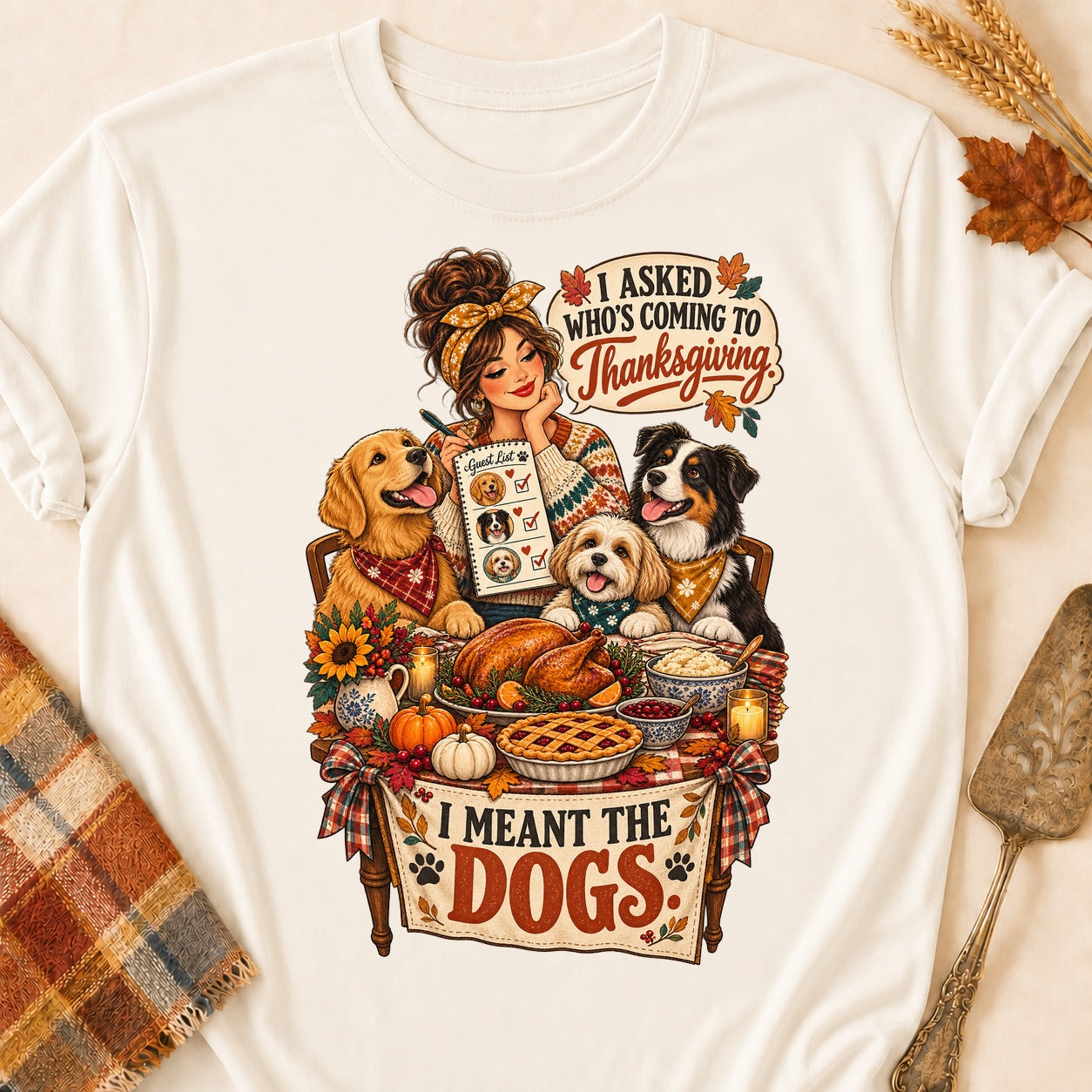 I Meant The Dogs T-shirt - Natural - Brooke & Belle