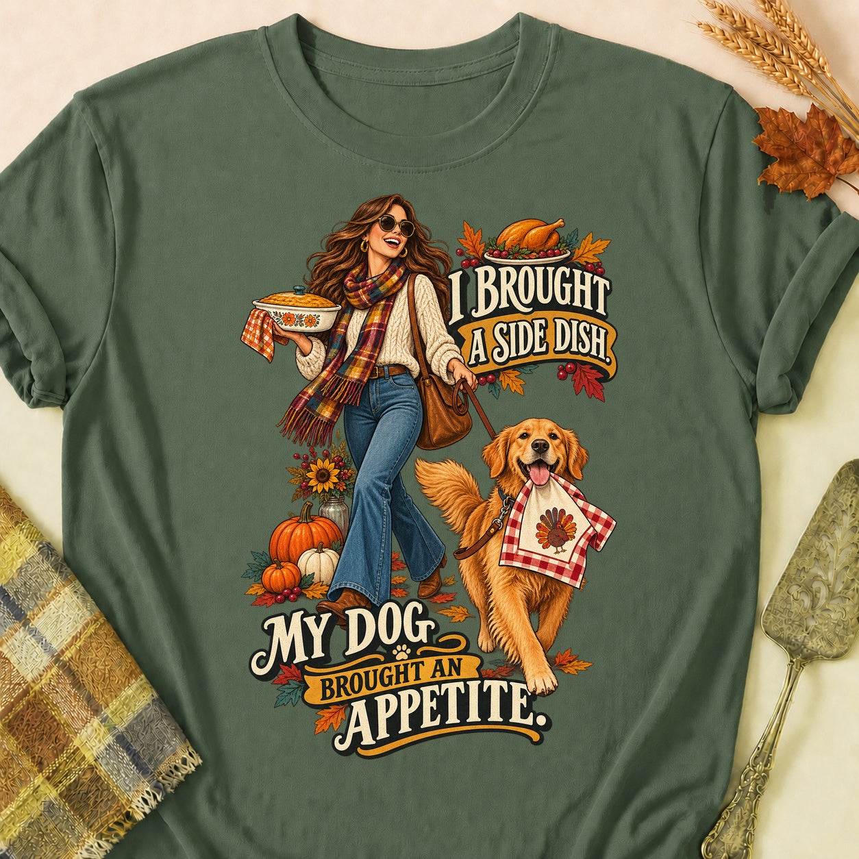 Brought An Appetite T-shirt - Military Green - Brooke & Belle