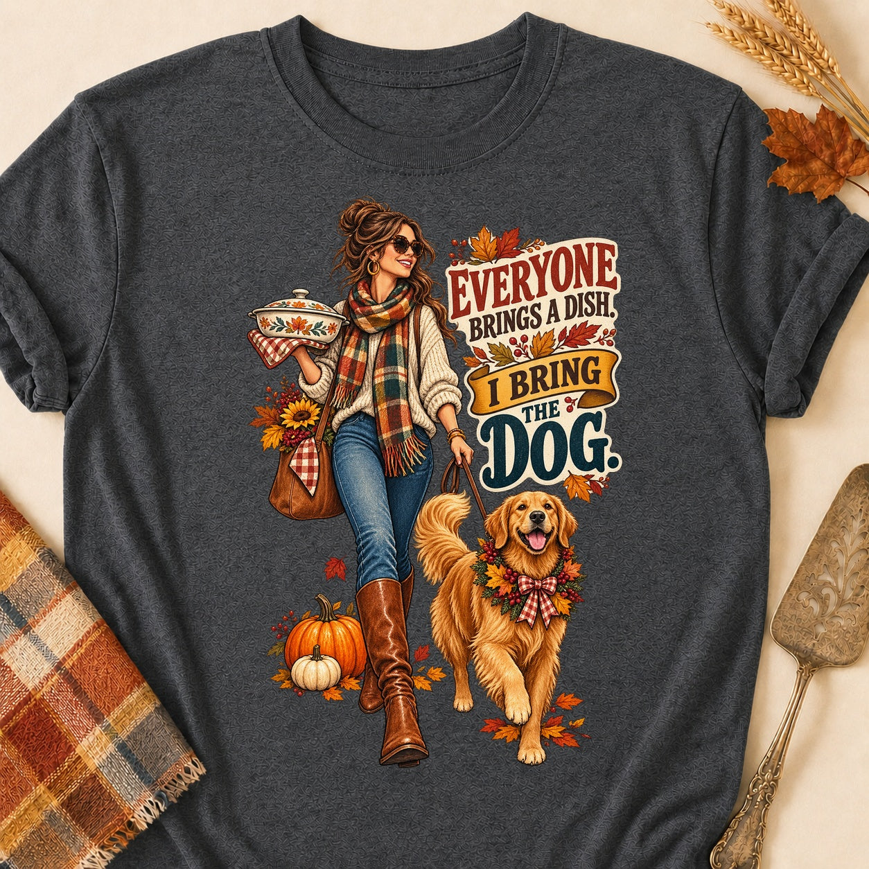 I Bring The Dog T-shirt - Dark Heather - Brooke & Belle