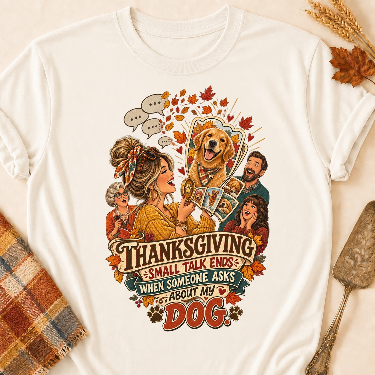 Small Talk Ends T-shirt - Natural - Brooke & Belle