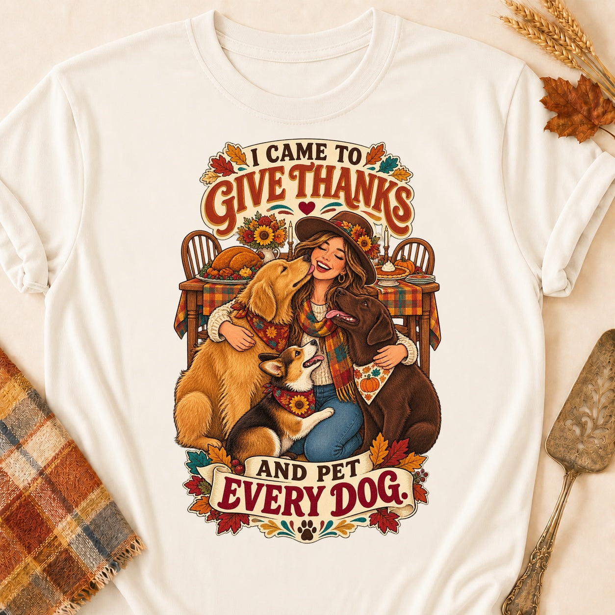 Pet Every Dog T-shirt - Natural - Brooke & Belle