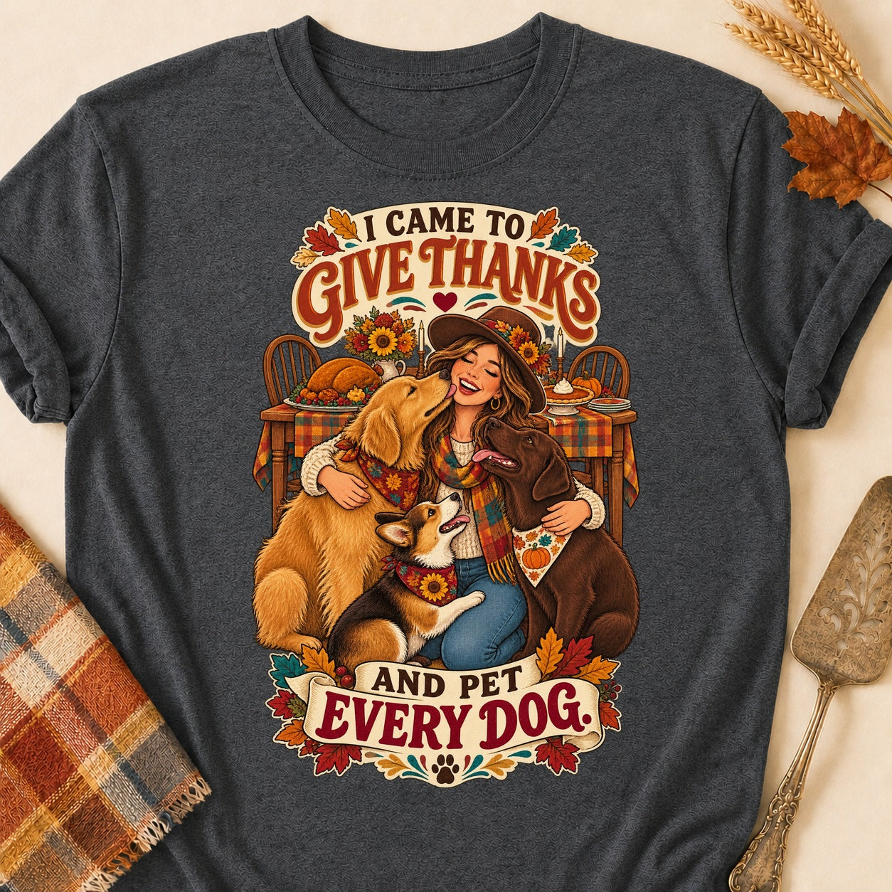 Pet Every Dog T-shirt - Dark Heather - Brooke & Belle