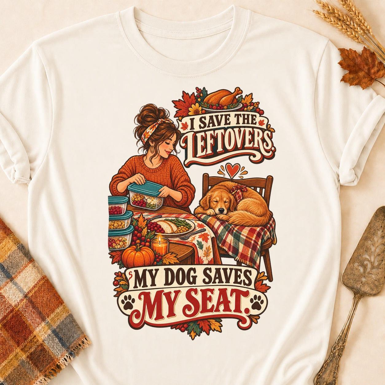 Saves My Seat T-shirt - Natural - Brooke & Belle