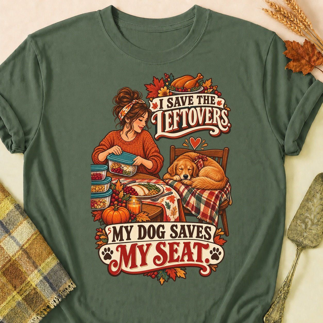 Saves My Seat T-shirt - Military Green - Brooke & Belle