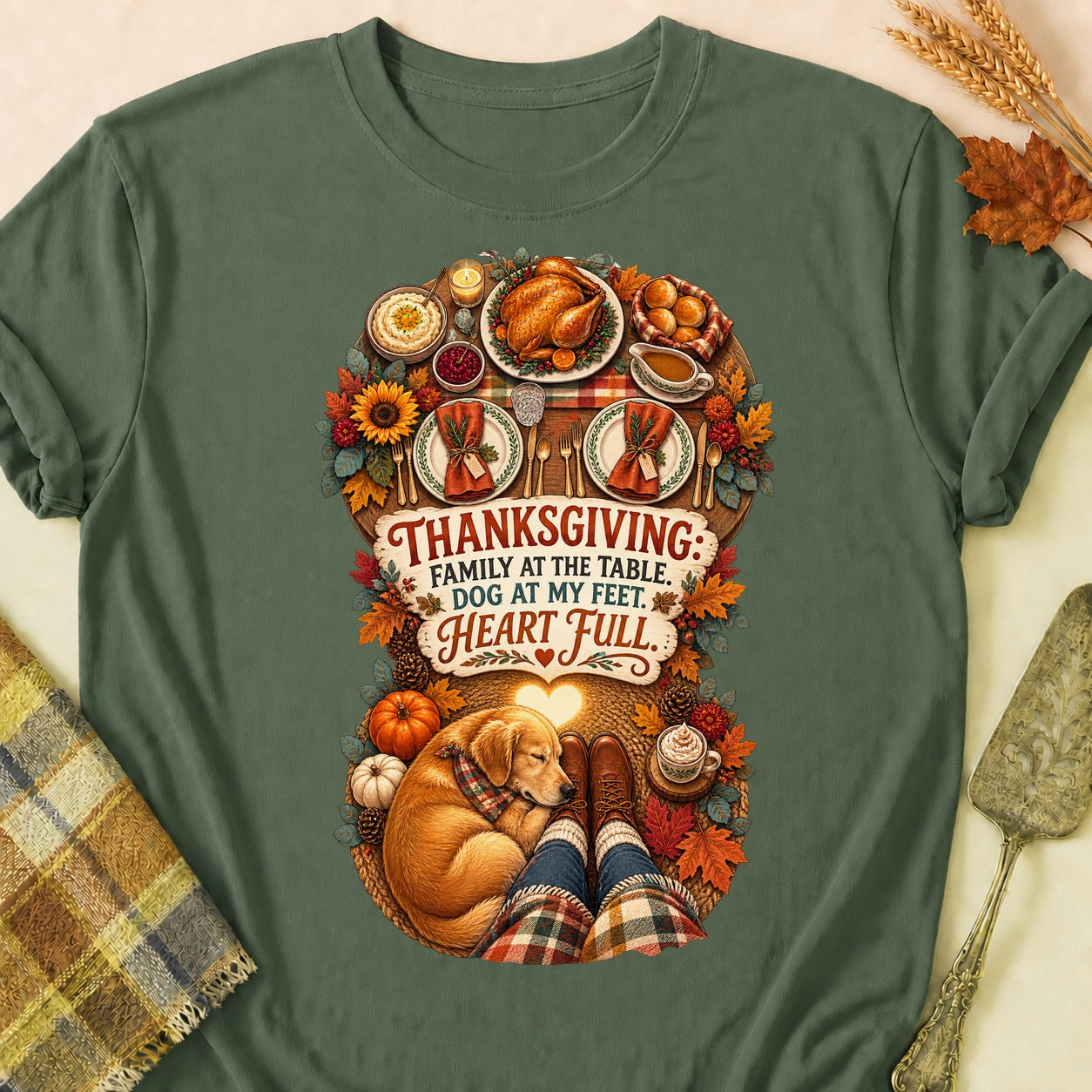 Heart Full T-shirt - Military Green - Brooke & Belle