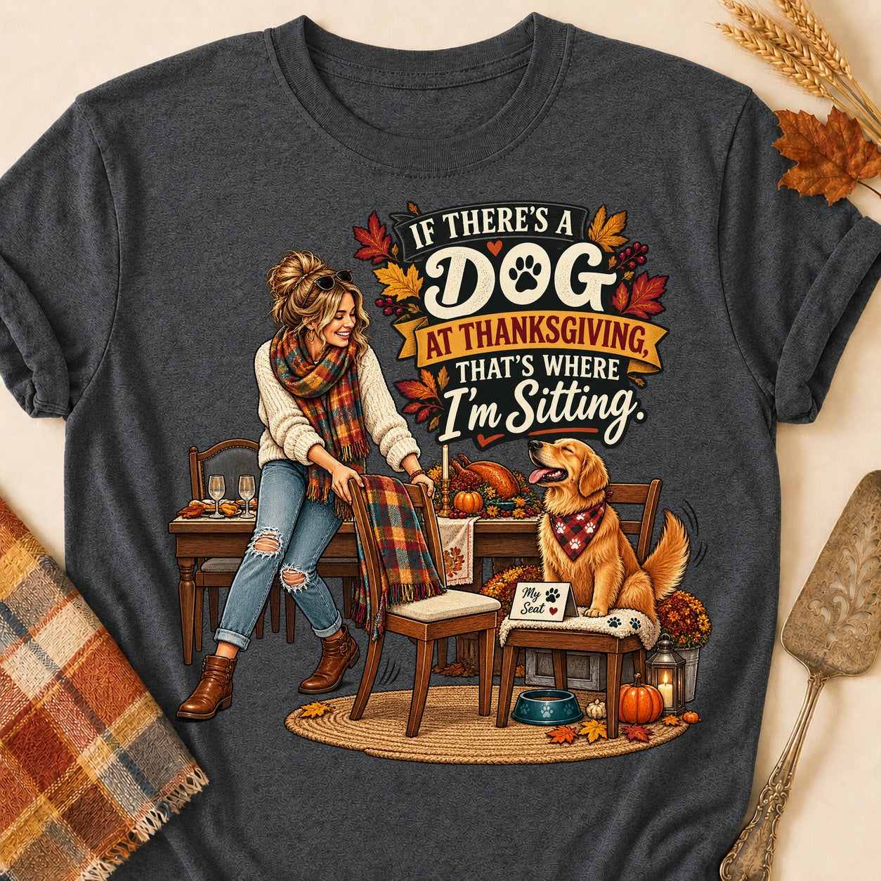 That's Where I'm Sitting T-shirt - Dark Heather - Brooke & Belle