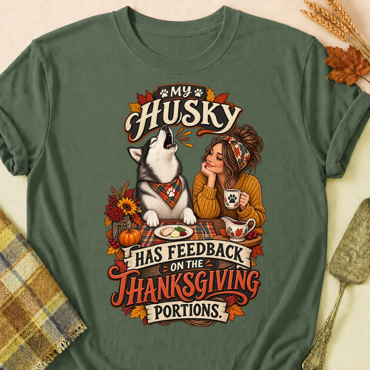 Husky Feedback T-shirt - Military Green - Brooke & Belle