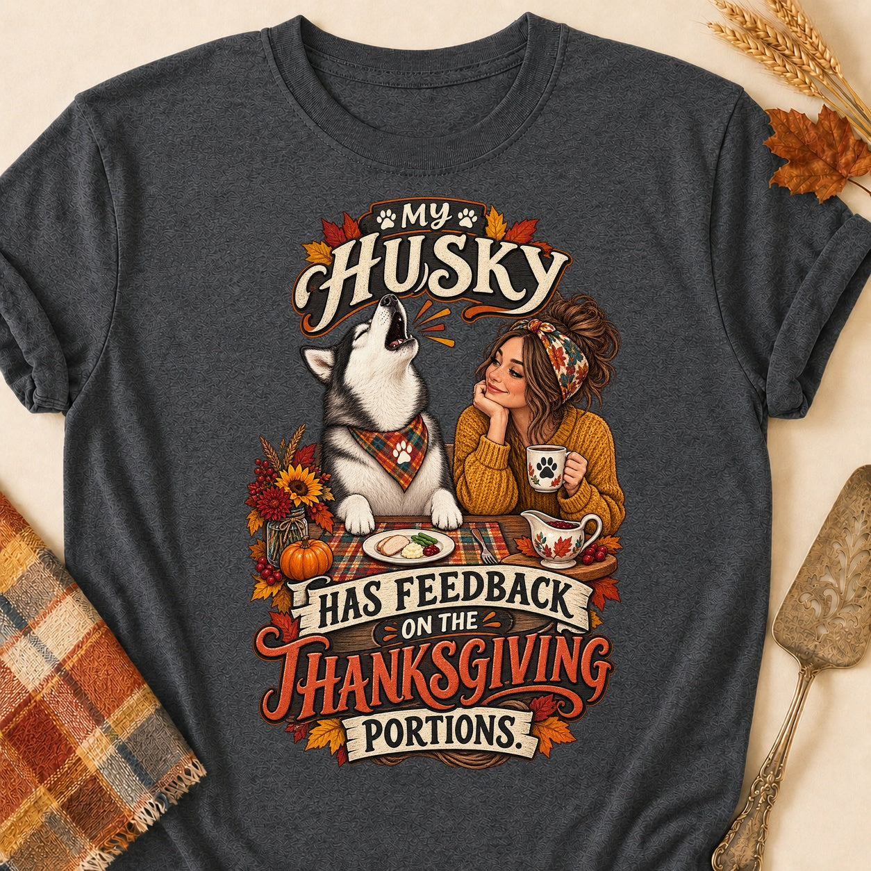 Husky Feedback T-shirt - Dark Heather - Brooke & Belle