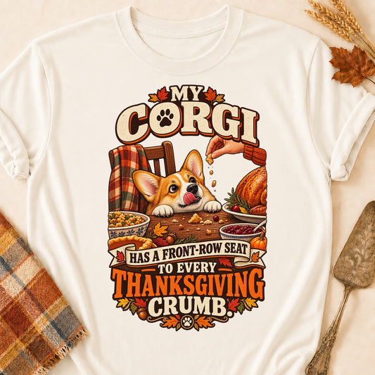 Front-Row Corgi T-shirt - Natural - Brooke & Belle