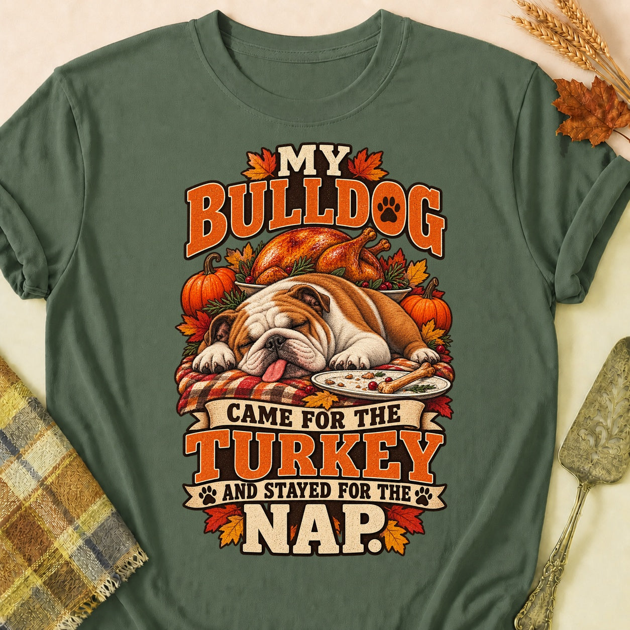 Turkey Nap T-shirt - Military Green - Brooke & Belle