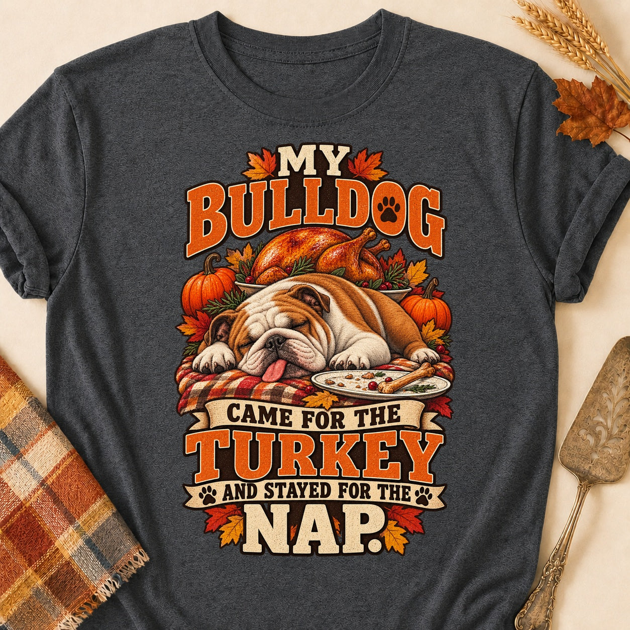 Turkey Nap T-shirt - Dark Heather - Brooke & Belle