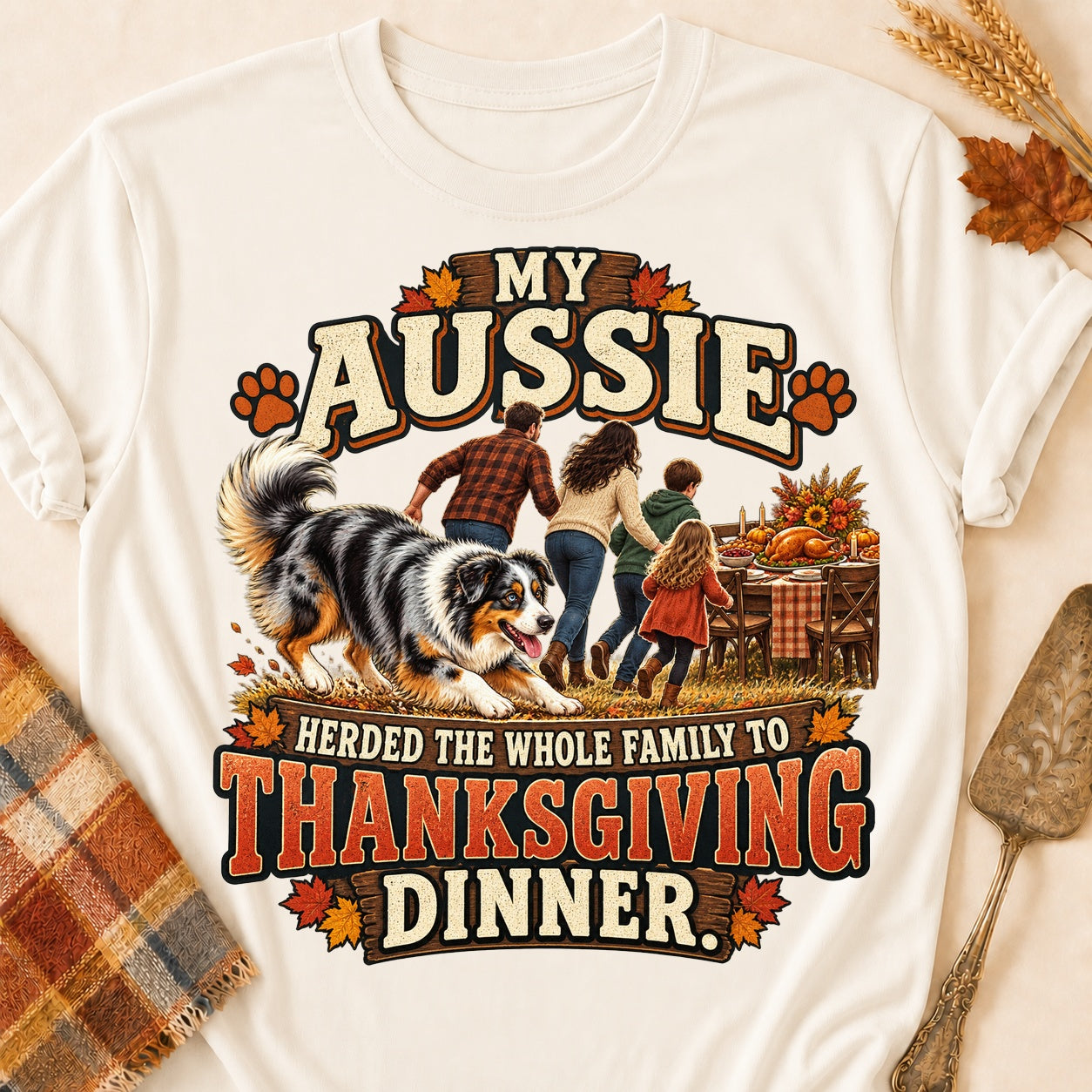 Herded The Family T-shirt - Natural - Brooke & Belle