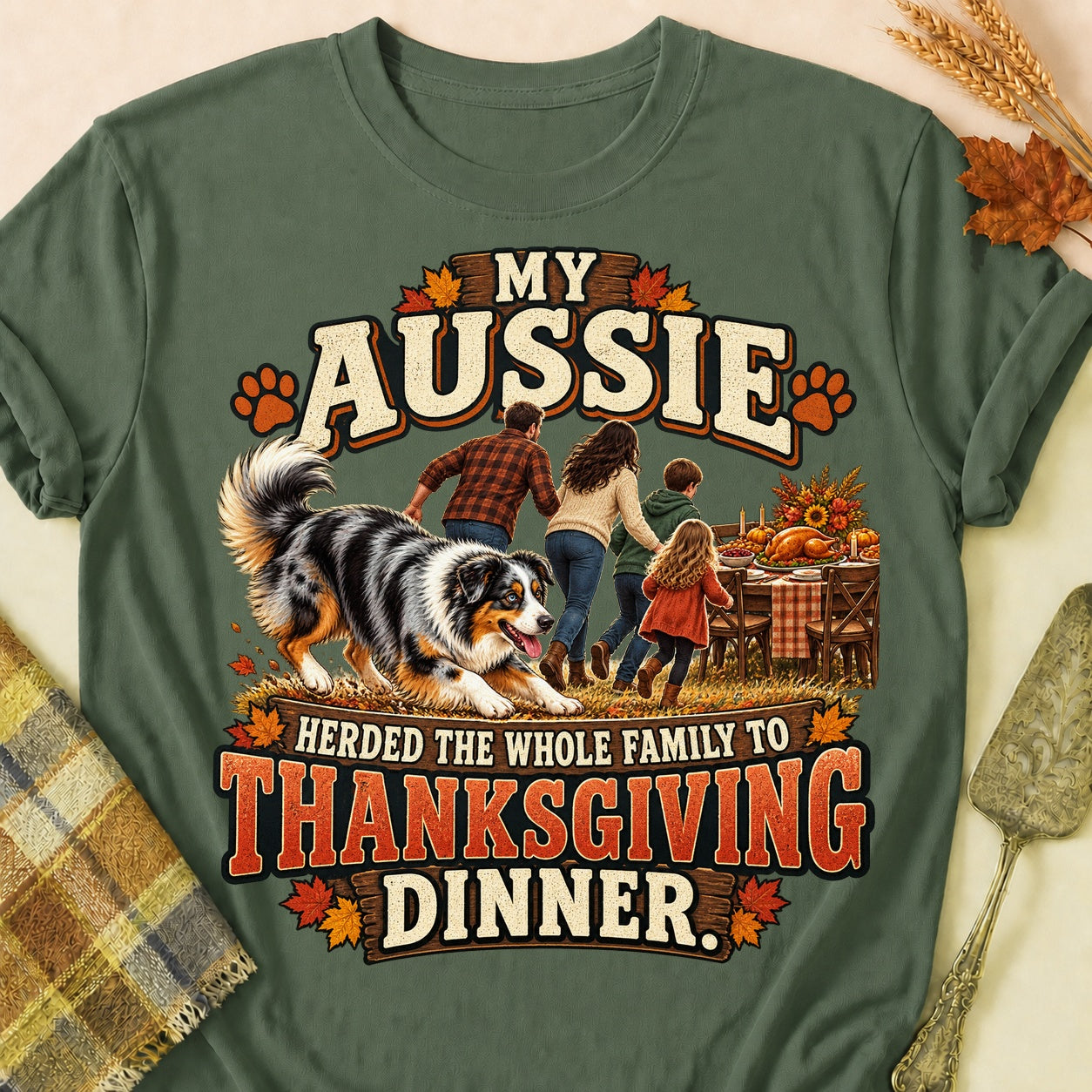 Herded The Family T-shirt - Military Green - Brooke & Belle
