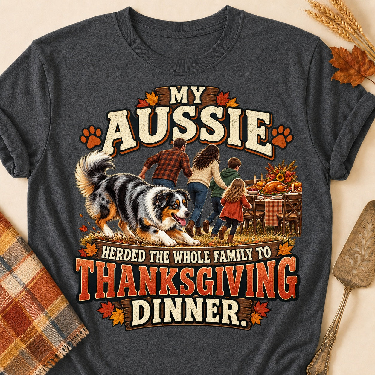 Herded The Family T-shirt - Dark Heather - Brooke & Belle