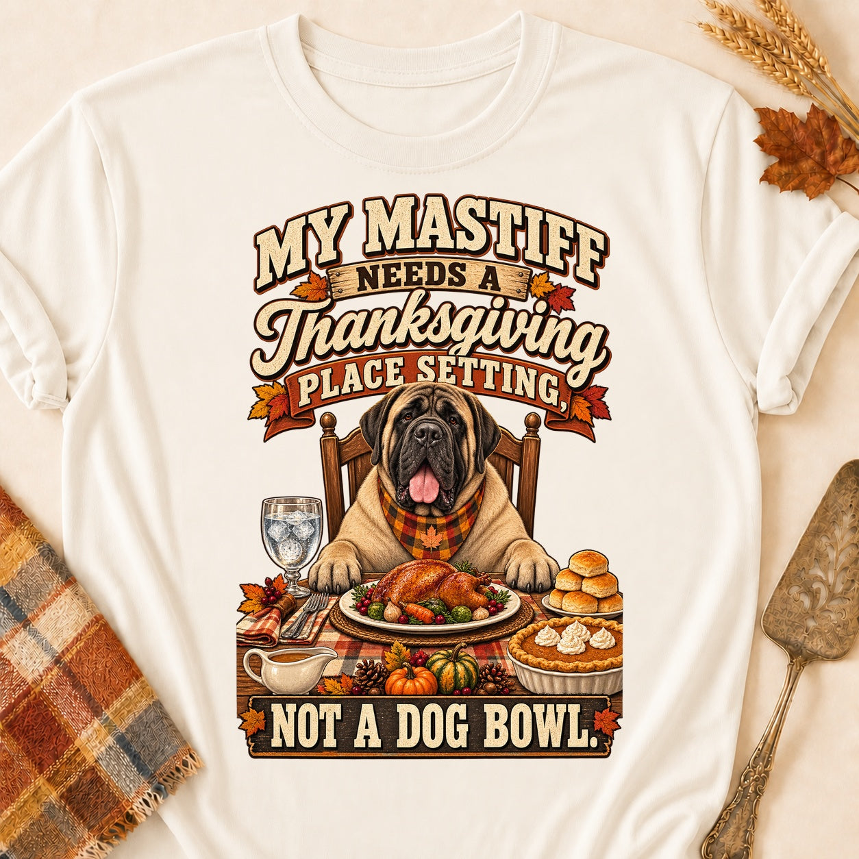 Not A Dog Bowl T-shirt - Natural - Brooke & Belle