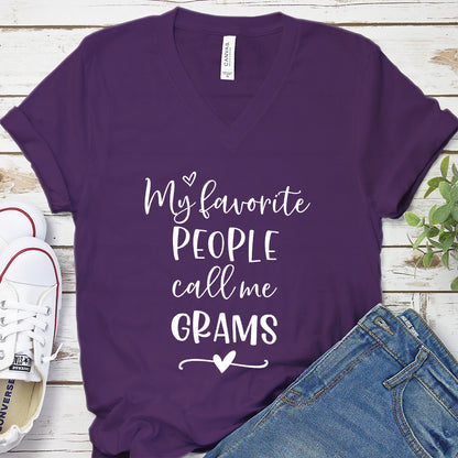 My Favorite People Call Me Grams V-Neck
