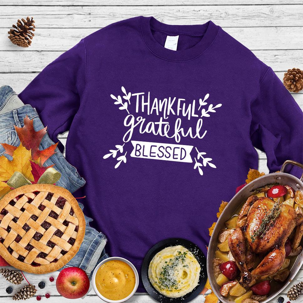 Thankful Grateful Blessed Sweatshirt - Brooke & Belle