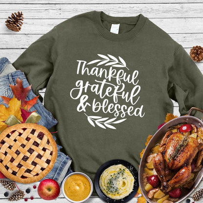 Thankful Grateful & Blessed Sweatshirt - Brooke & Belle
