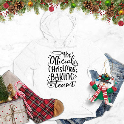 The Official Christmas Baking Team Hoodie White - Festive hoodie with Christmas baking theme design, perfect for holiday cooking.