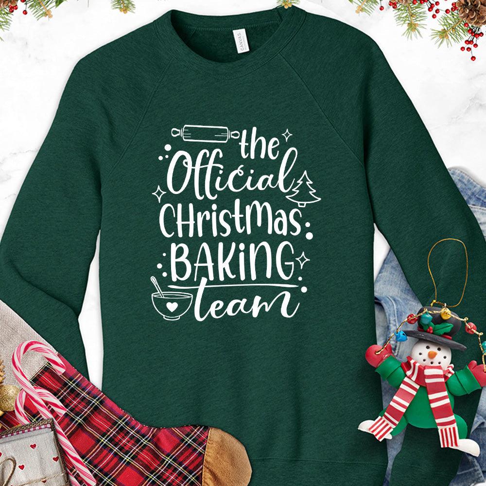 The Official Christmas Baking Team Sweatshirt Forest - Cozy holiday sweatshirt with Christmas Baking Team design, perfect for festive cooking activities.