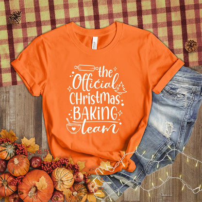 The Official Christmas Baking Team T-Shirt Orange - Festive baking team graphic tee with holiday-themed design