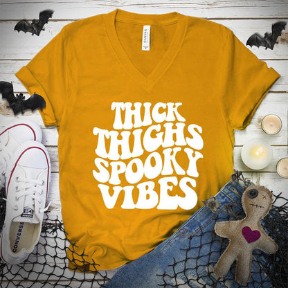 Thick Thighs Spooky Vibes V-Neck - Brooke & Belle