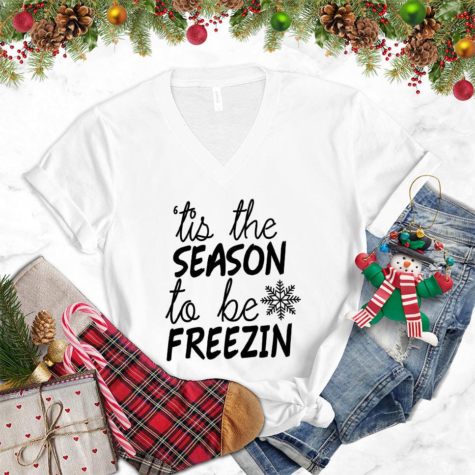Tis The Season To Be Freezin Version 2 V-Neck - Brooke & Belle