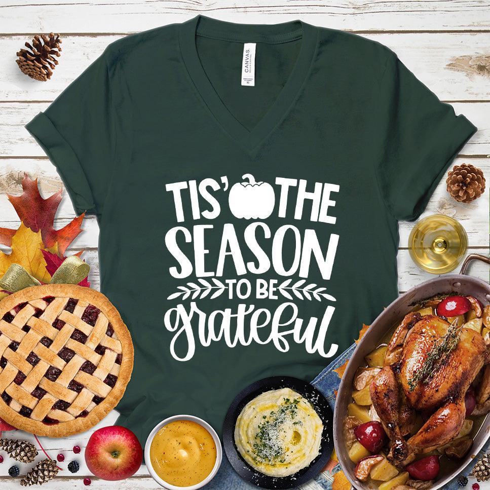 Tis' The Season To Be Grateful Version 2 V-Neck - Brooke & Belle