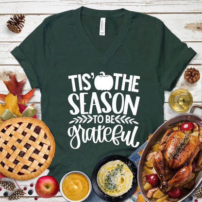 Tis' The Season To Be Grateful Version 2 V-Neck - Brooke & Belle