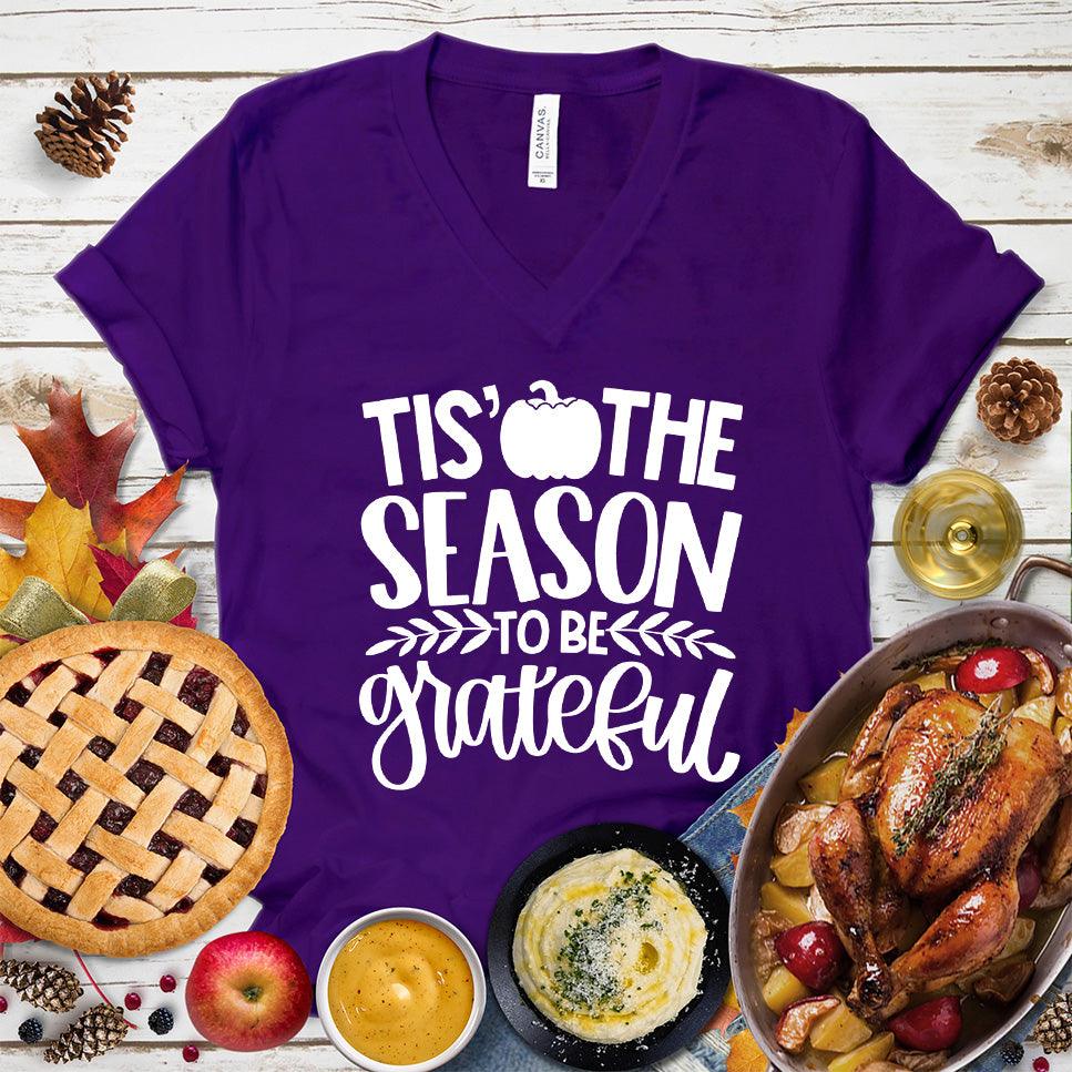 Tis' The Season To Be Grateful Version 2 V-Neck - Brooke & Belle