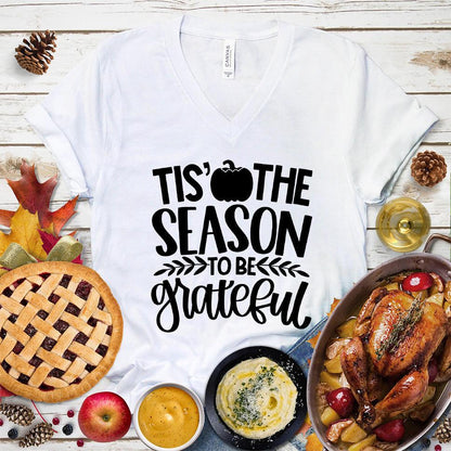 Tis' The Season To Be Grateful Version 2 V-Neck - Brooke & Belle