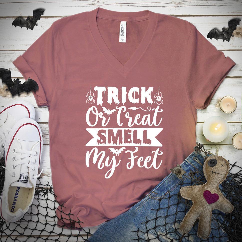 Trick Or Treat Smell My Feet V-Neck - Brooke & Belle