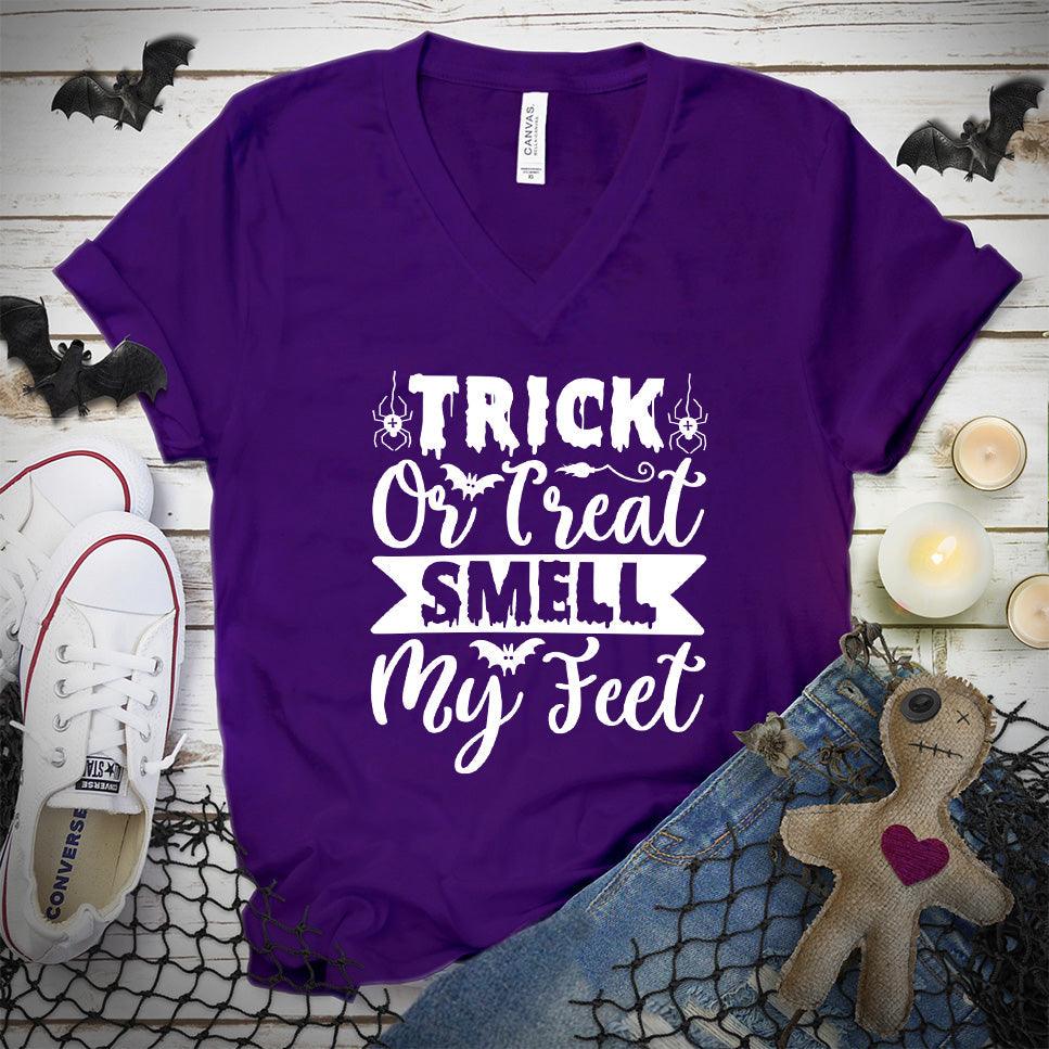 Trick Or Treat Smell My Feet V-Neck - Brooke & Belle