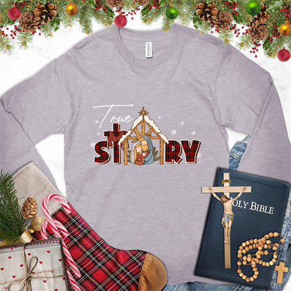 True Story Version 4 Colored Edition Long Sleeves Storm - Graphic long sleeve tee with captivating story-driven design, perfect for casual wear.