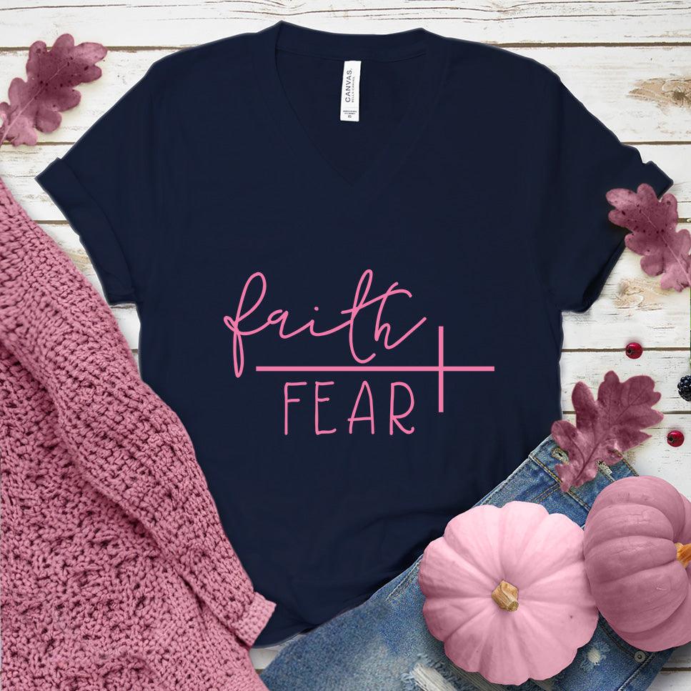 Faith Over Fear Forever V-Neck Pink Edition - Brooke & Belle