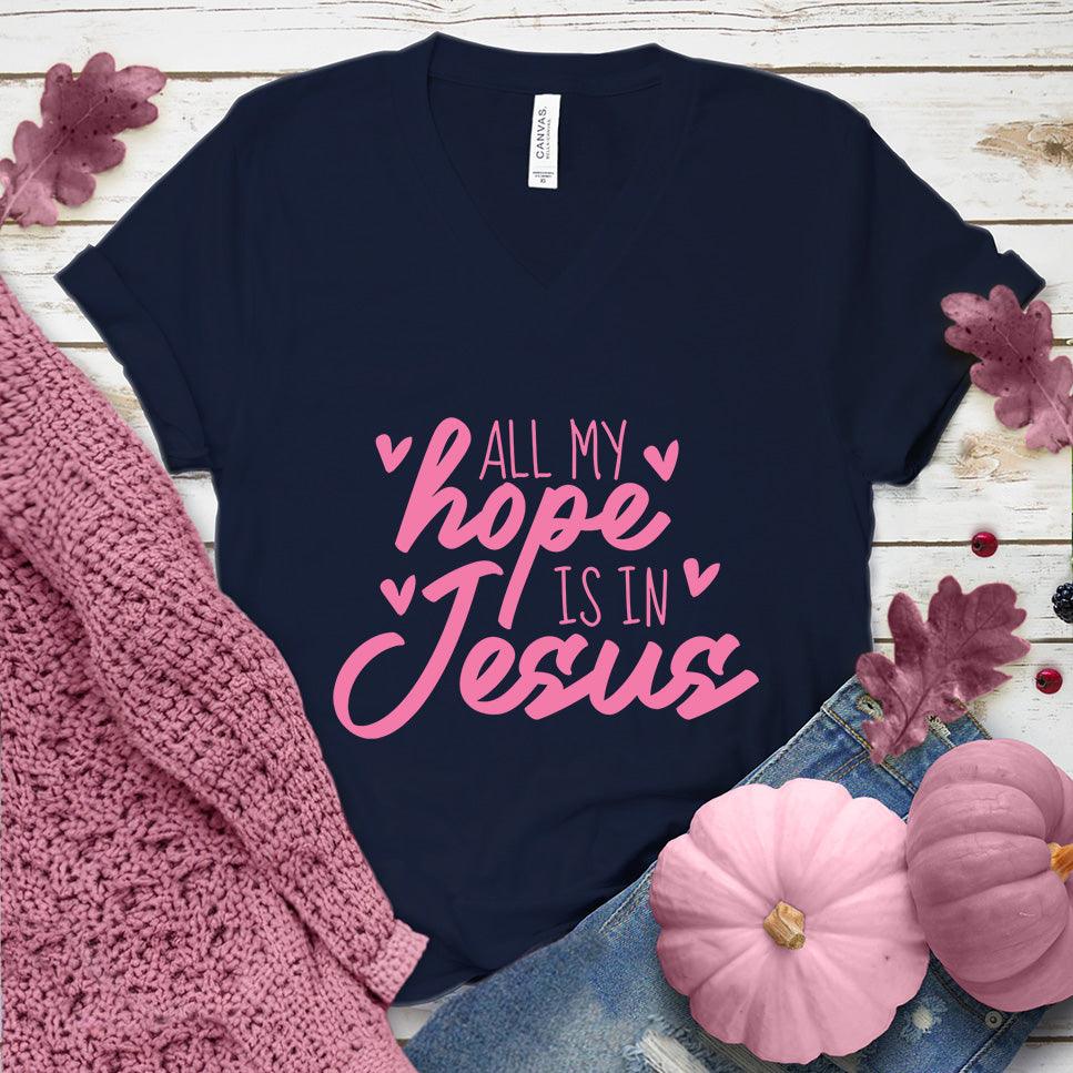 All My Hope Is In Jesus V-Neck Pink Edition - Brooke & Belle