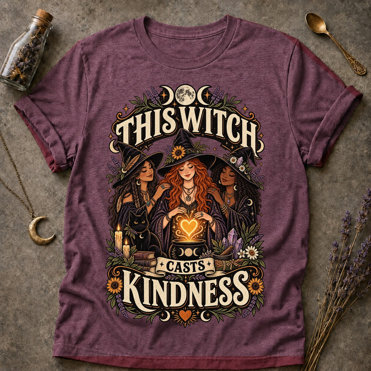 Casts Kindness T-shirt - Heather Maroon - Brooke & Belle