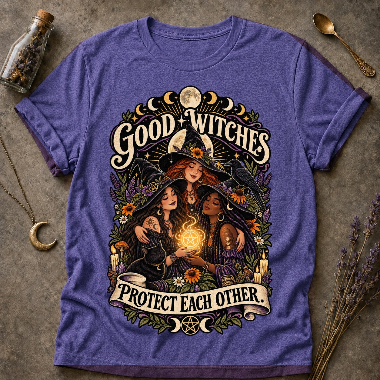 Good Witches T-shirt - Heather Purple - Brooke & Belle