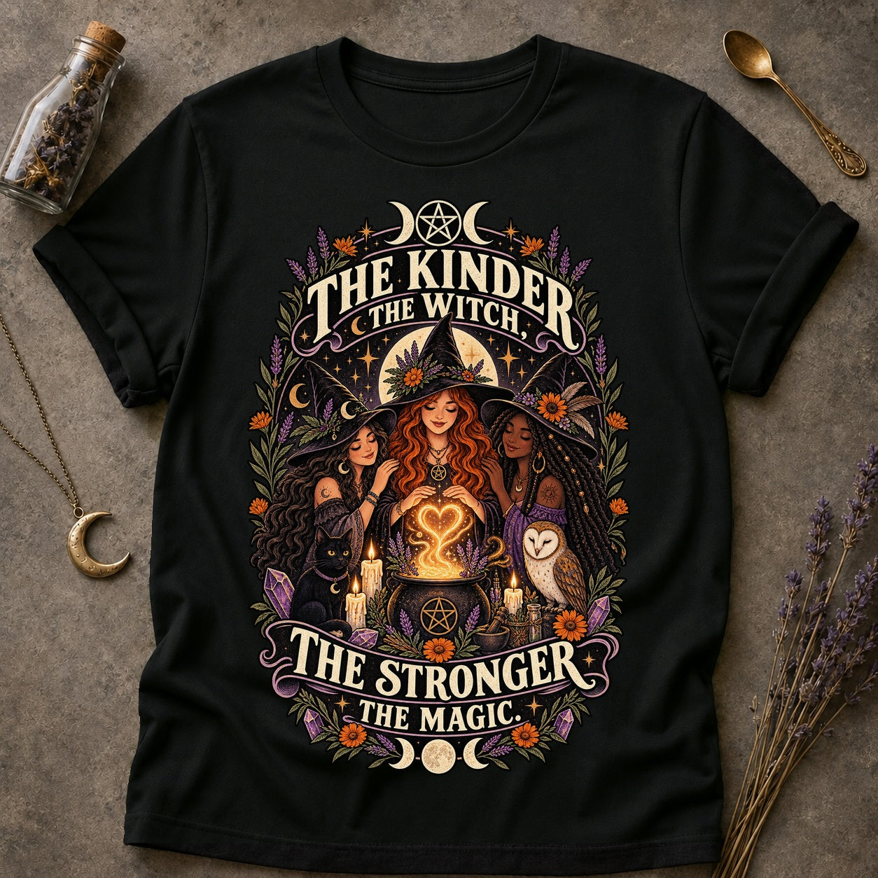 Kinder Witch T-shirt - Black - Brooke & Belle