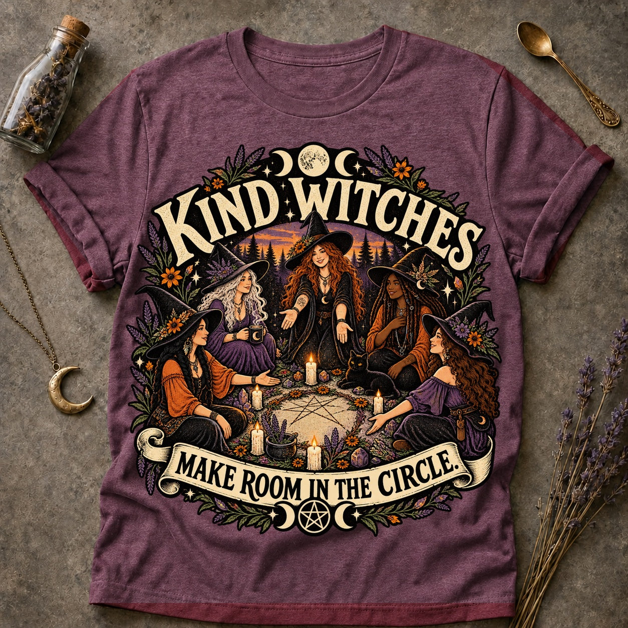 Room In The Circle T-shirt - Heather Maroon - Brooke & Belle