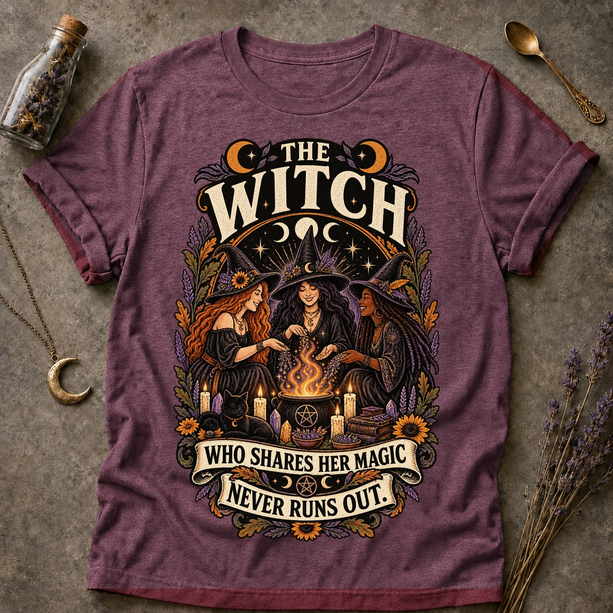 Never Runs Out T-shirt - Heather Maroon - Brooke & Belle